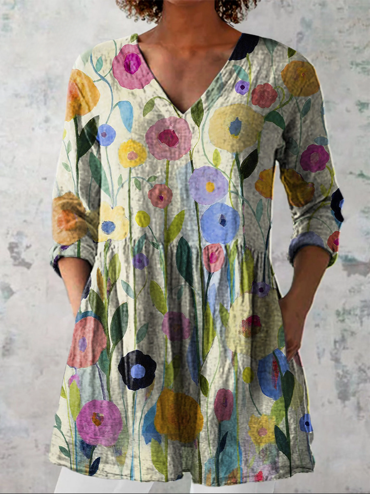 Cristina | Blusa larga de cuello en V