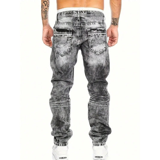 Vaqueros elásticos creativos para hombre, de estilo minimalista, ideales para el verano, estilo emo