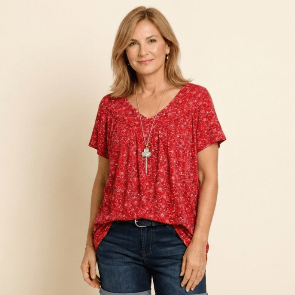 Julia - Blusa estampada con escote en V