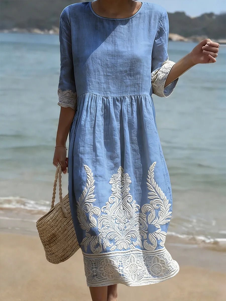 Martina | Vestido con estampado de plantas y flores