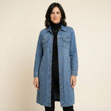 Candela - Chaqueta vaquera larga con botones