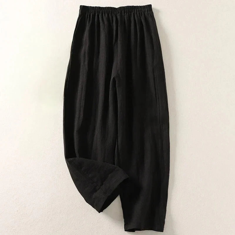 Amalia - Pantalón fluido de algodón y lino