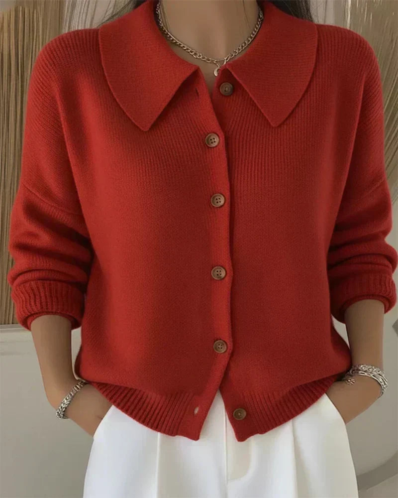 Vega | Cardigan con Colletto a Camicia