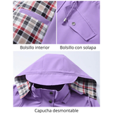 Olivia - Chaqueta impermeable con forro de cuadros