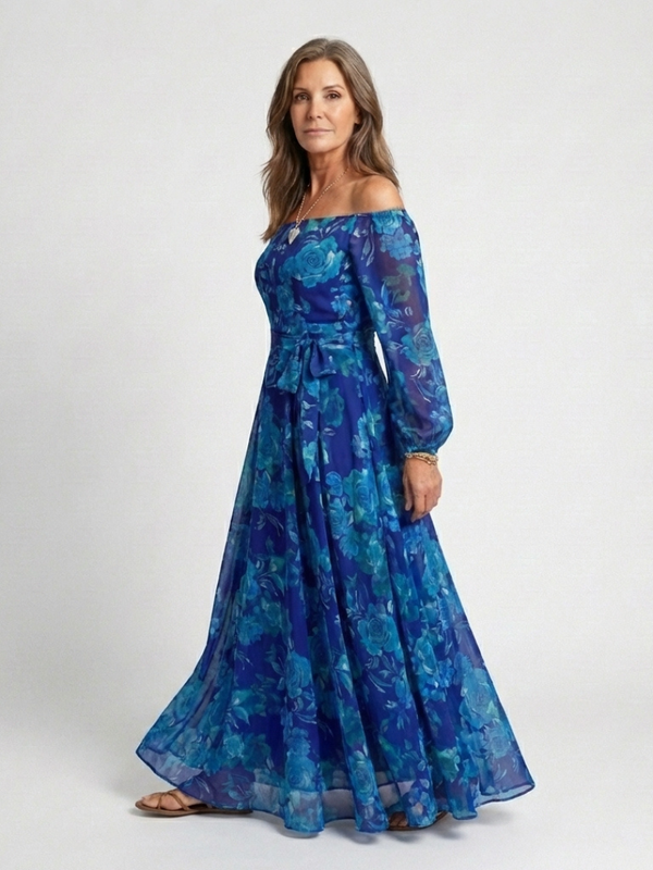 Aspen | Abito Maxi Floreale a Spalle Scoperte