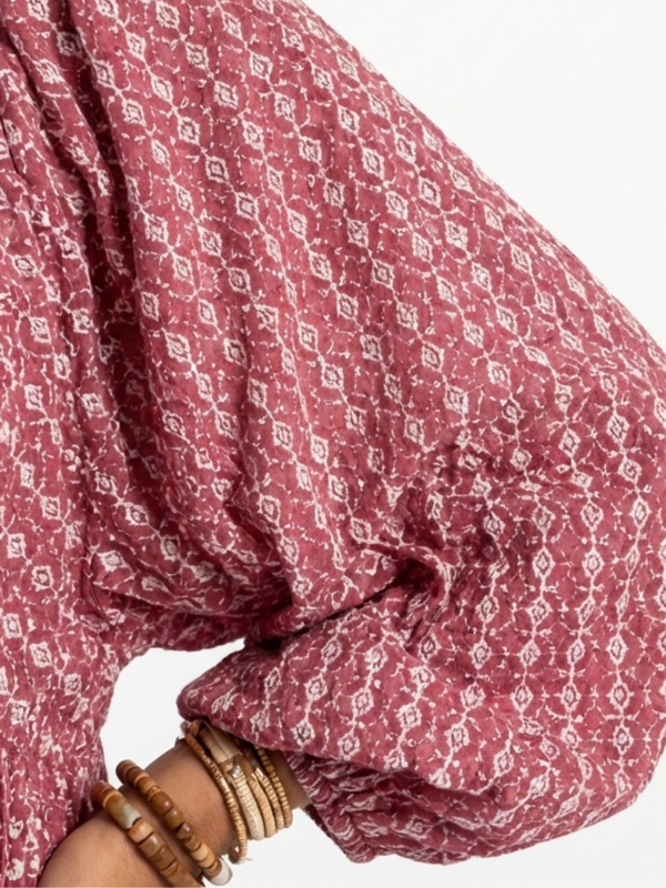 ARLETTE | ABITO MIDI A STAMPA GEOMETRICA CON MANICA LUNGA
