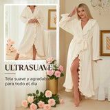 Carla - Bata suave y esponjosa con volantes elegantes