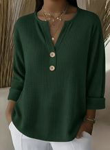 Lucía | Top Henley in Waffle con Bottoni