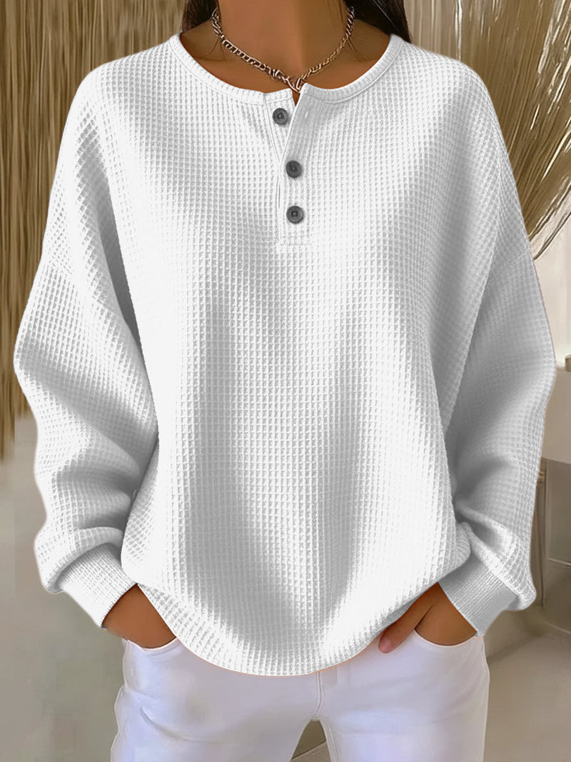 Milagros | Felpa Henley in Waffle