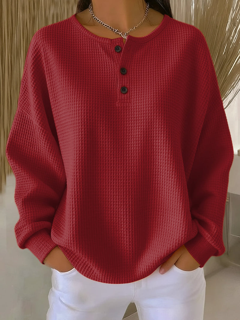 Milagros | Felpa Henley in Waffle