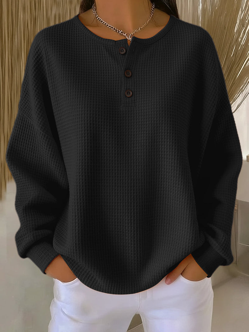 Milagros | Felpa Henley in Waffle