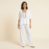 Mónica - Conjunto casual holgado de color liso
