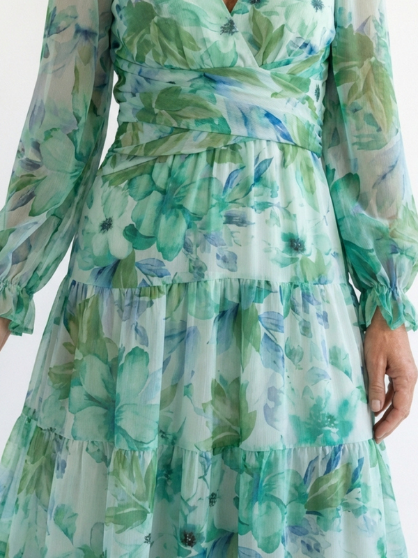 Althea | Abito Maxi Floreale a Manica Lunga