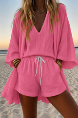 Nice Set | Sleeveless Top, Shorts & Flowing Kimono