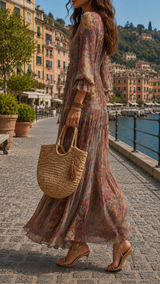 Bormes-les-Mimosas Dress | Flowing Bohemian Maxi