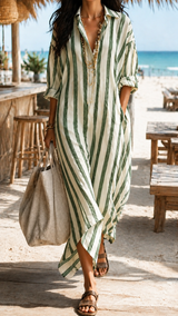 Mediterranean Dress | Printed Maxi for Coastal Days