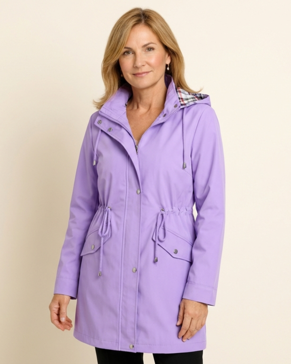 Olivia - Chaqueta impermeable con forro de cuadros