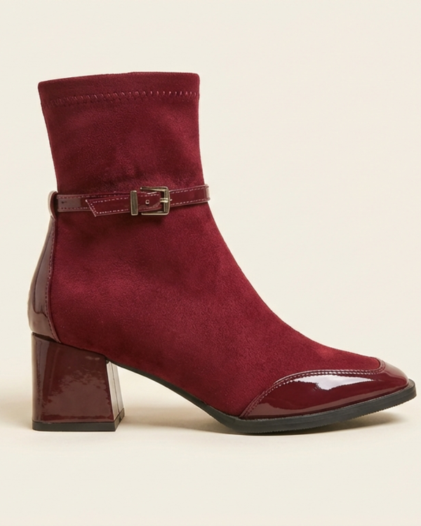 Avenor - Botines de efecto ante con hebilla