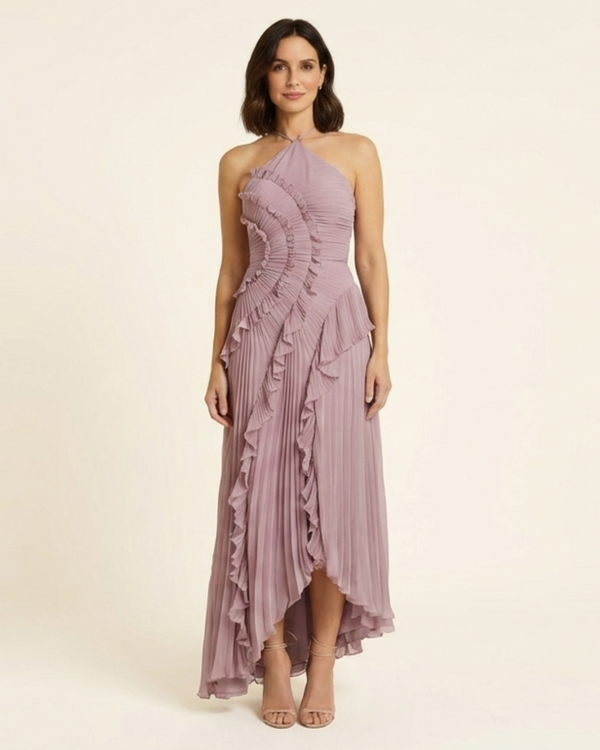 Isadora - Vestido largo cruzado con estampado romántico
