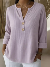 Lucía | Top Henley in Waffle con Bottoni