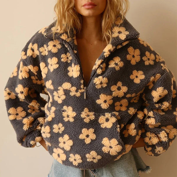 Lidia - Sudadera polar con estampado floral