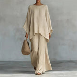 Christine | Long-Sleeve Two-Piece Set with Wide-Leg Trousers