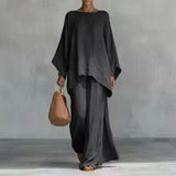 Christine | Long-Sleeve Two-Piece Set with Wide-Leg Trousers