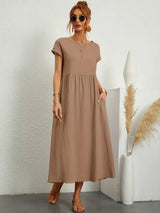 Gabrielle™ — Flowy Midi Dress, Timeless Elegance