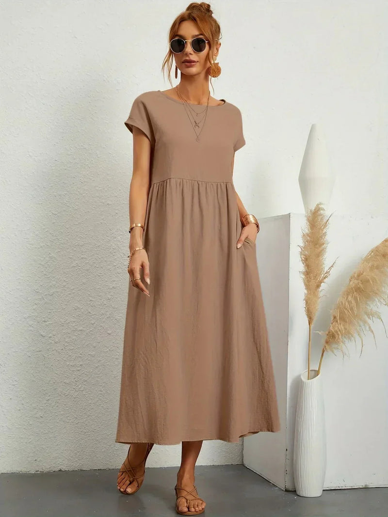 Gabrielle™ — Flowy Midi Dress, Timeless Elegance
