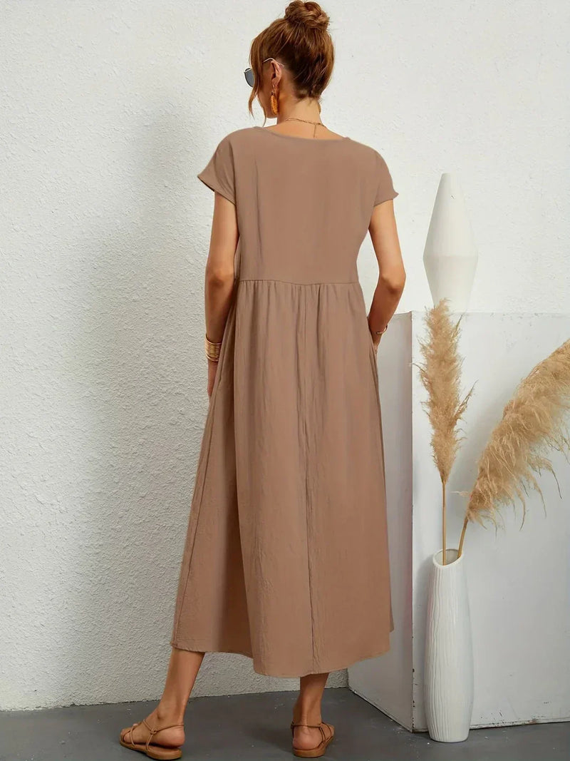 Gabrielle™ — Flowy Midi Dress, Timeless Elegance