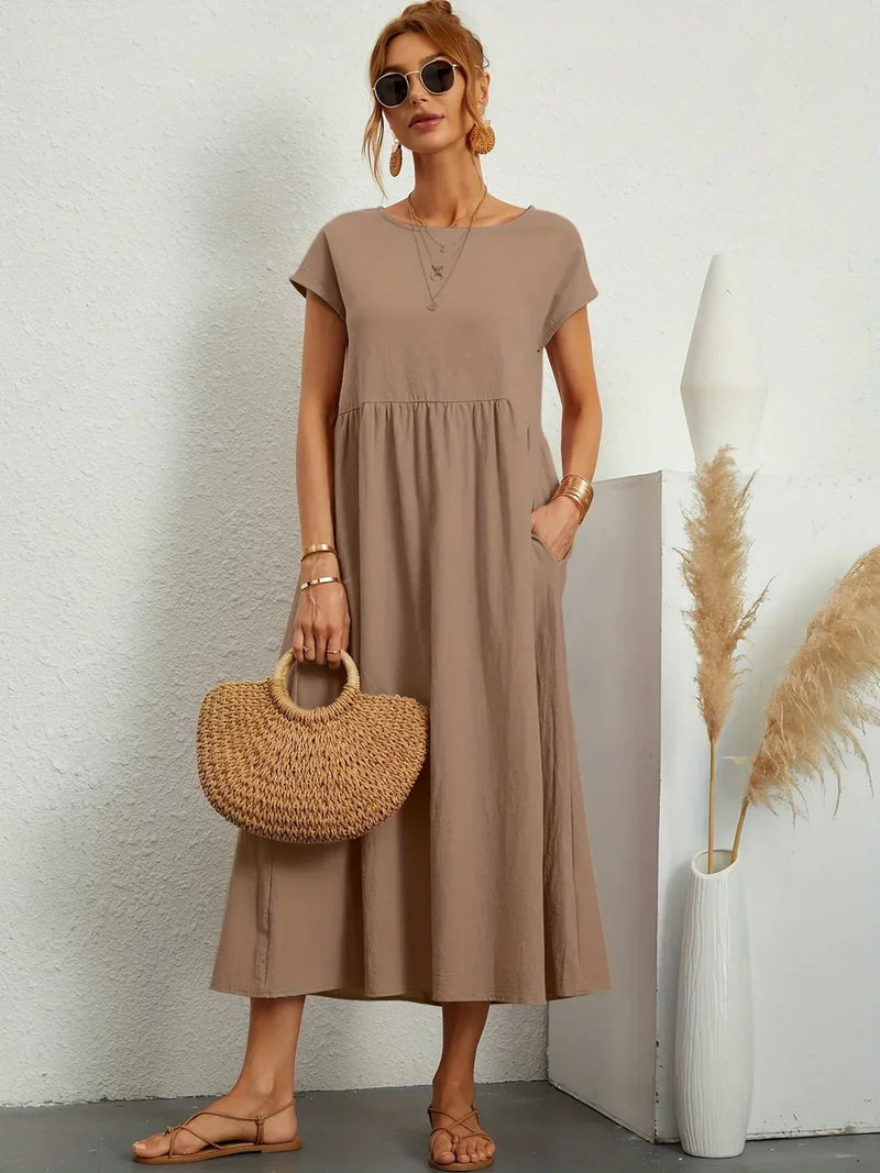 Gabrielle™ — Flowy Midi Dress, Timeless Elegance