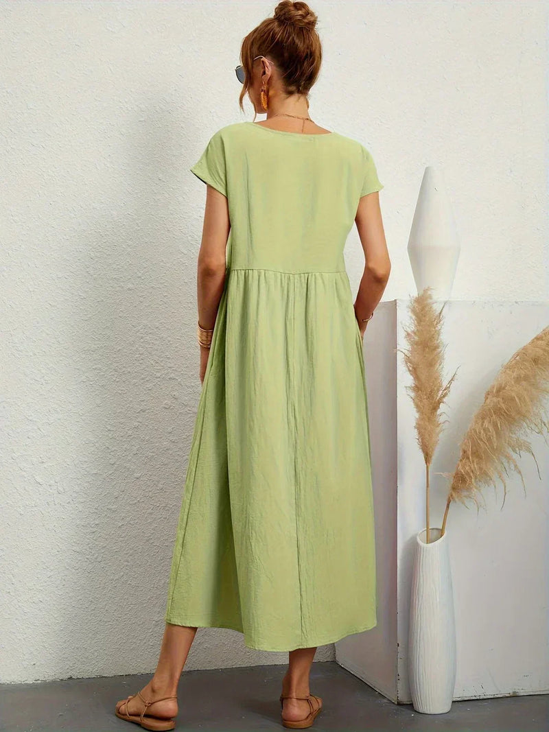 Gabrielle™ — Flowy Midi Dress, Timeless Elegance