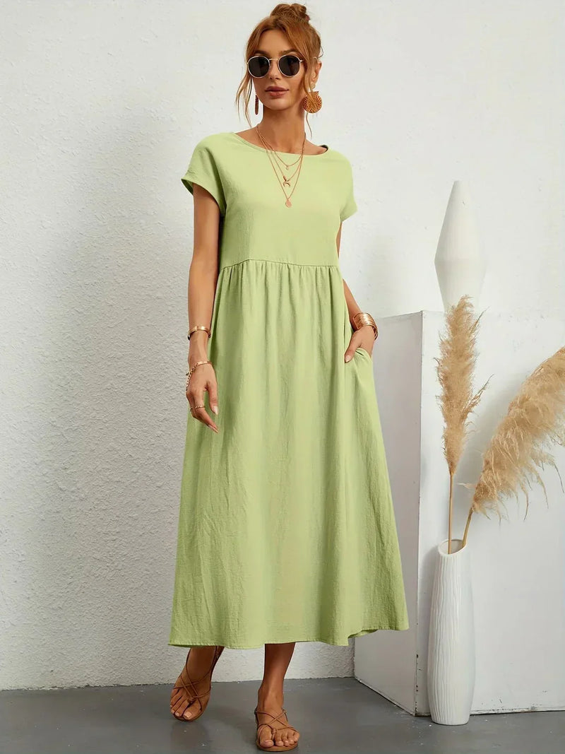 Gabrielle™ — Flowy Midi Dress, Timeless Elegance