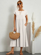 Gabrielle™ — Flowy Midi Dress, Timeless Elegance