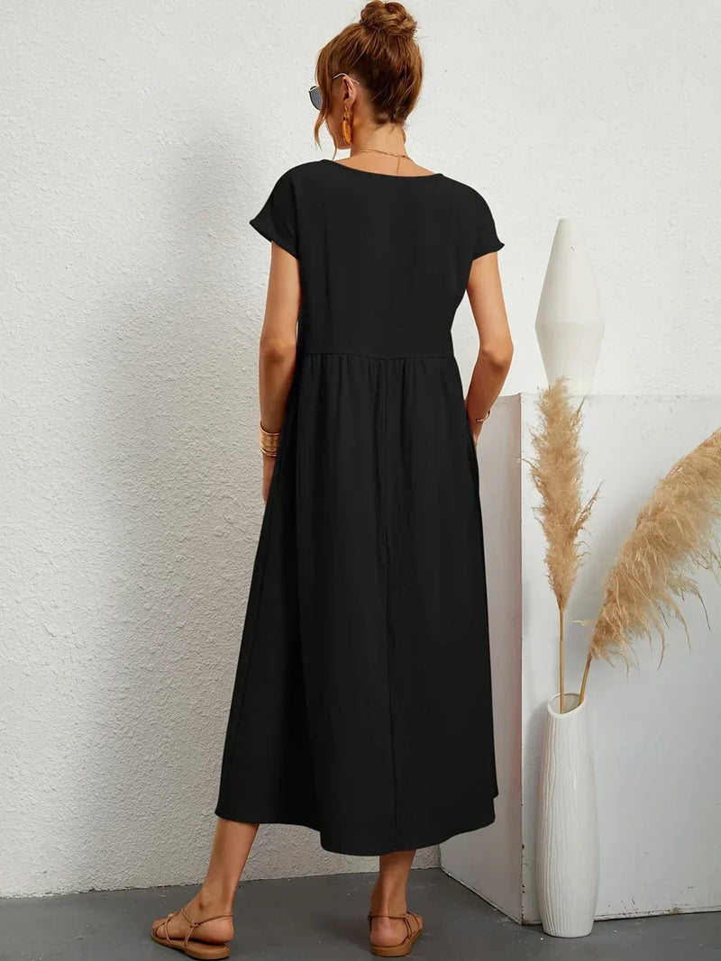 Gabrielle™ — Flowy Midi Dress, Timeless Elegance