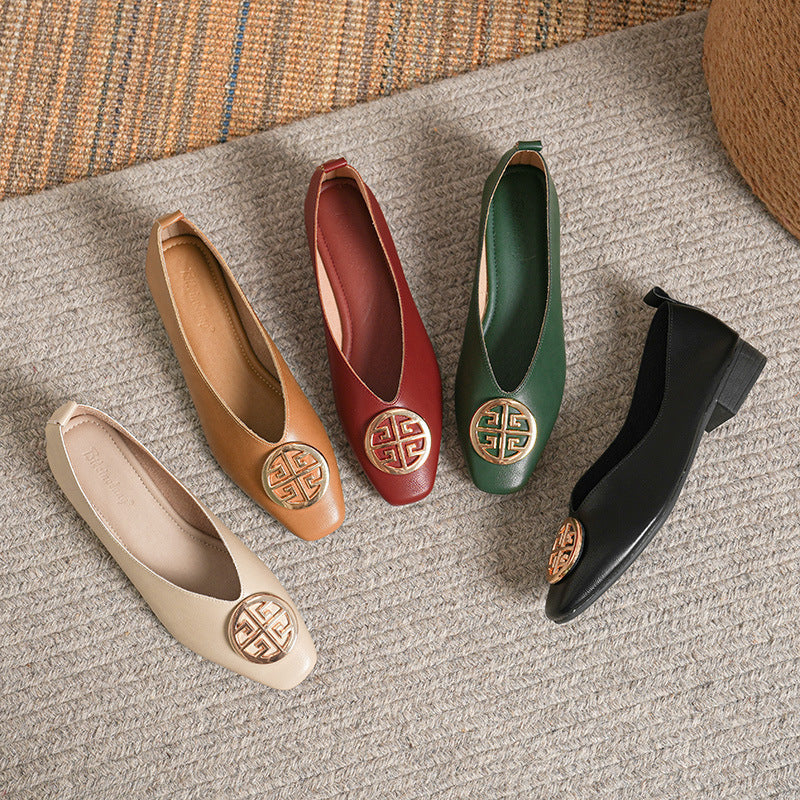Orchard™ | Ballerine in Pelle con Punta Quadrata