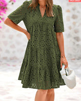 RICA - Vestido veraniego elegante con volantes de encaje