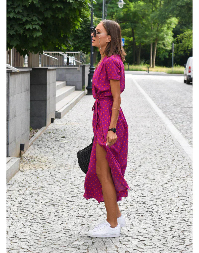 Julia | Elegante vestido con escote en V y corte que realza la figura