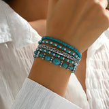 Maelia - Elegante pulsera de varias vueltas en turquesa