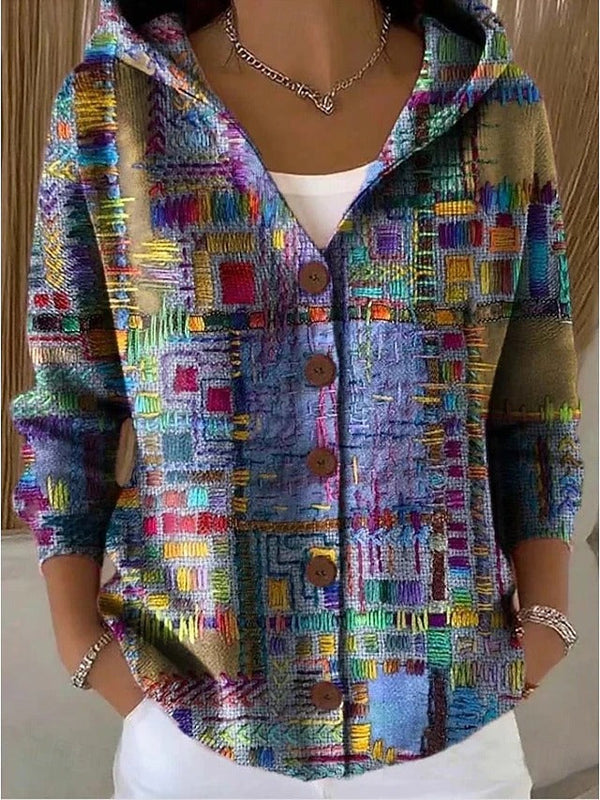 Paloma | Cardigan Stampato con Cappuccio