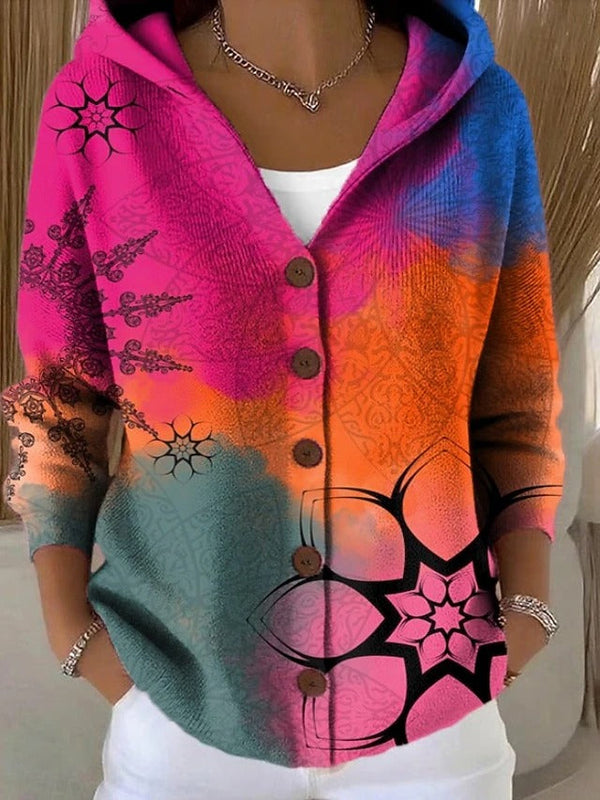 Paloma | Cardigan Stampato con Cappuccio