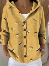 Paloma | Cardigan Stampato con Cappuccio