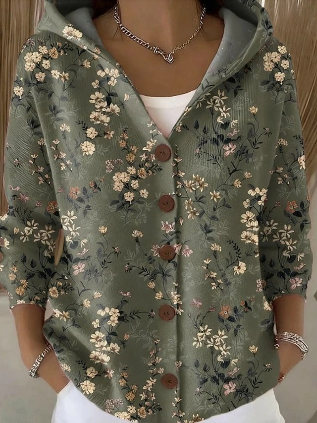 Paloma | Cardigan Stampato con Cappuccio