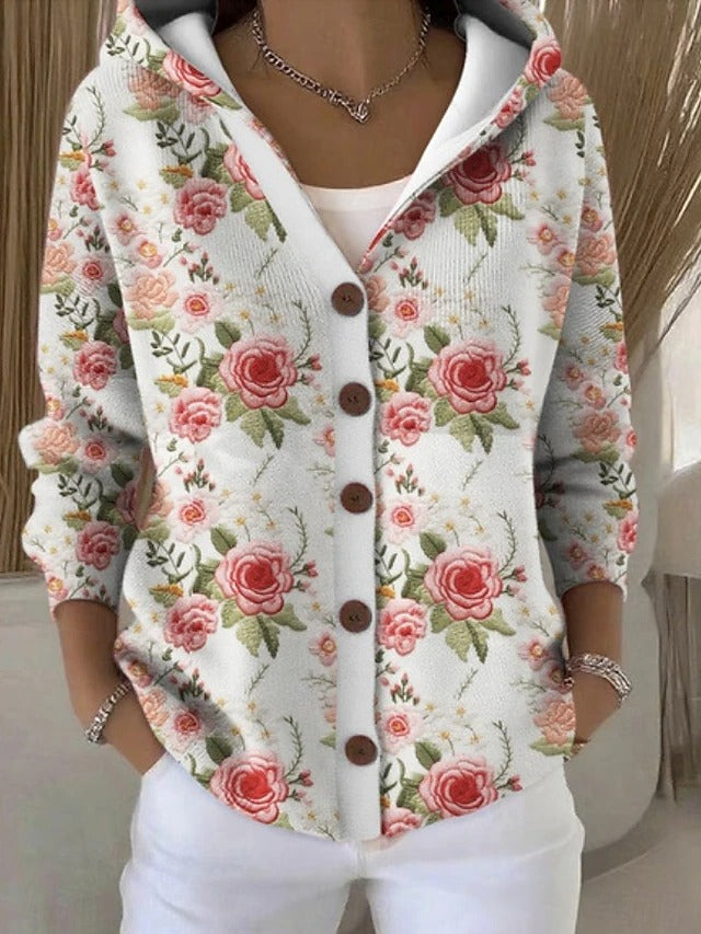 Paloma | Cardigan Stampato con Cappuccio