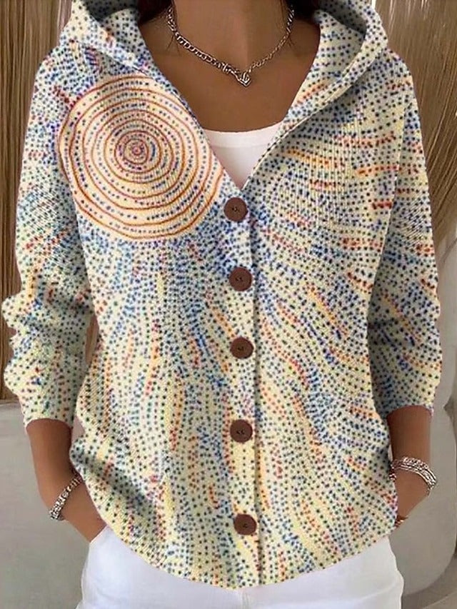 Paloma | Cardigan Stampato con Cappuccio