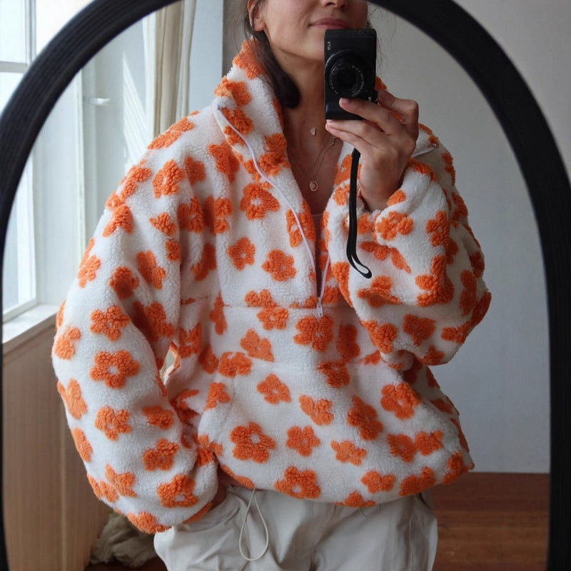 Lidia - Sudadera polar con estampado floral