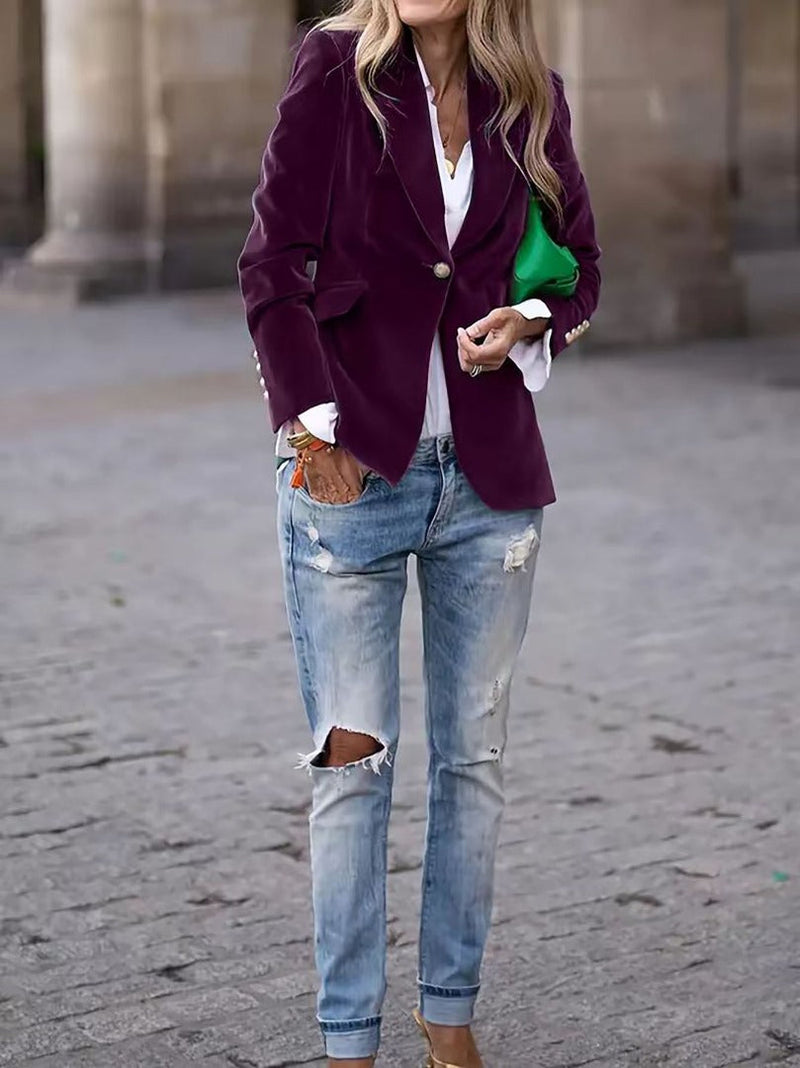 Lía - Blazer elegante de terciopelo