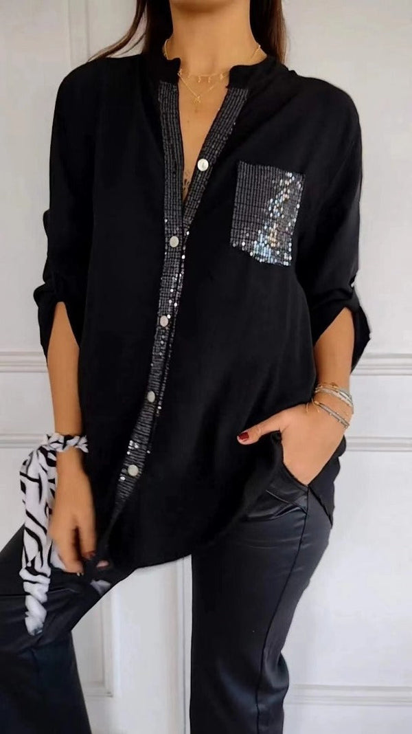 Leire - Camisa con lentejuelas
