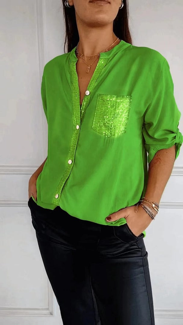 Leire - Camisa con lentejuelas