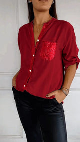 Leire - Camisa con lentejuelas